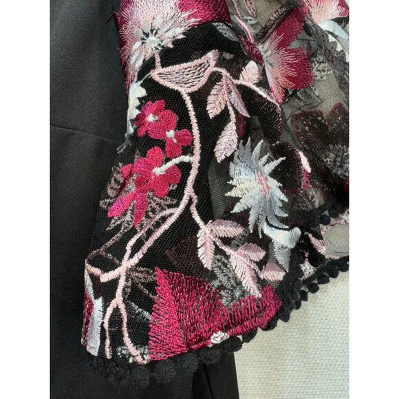 Lane Bryant Womens Embroidered Mesh Sleeves Floral Design Dress Plus Size 18 Bl - Picture 5 of 13